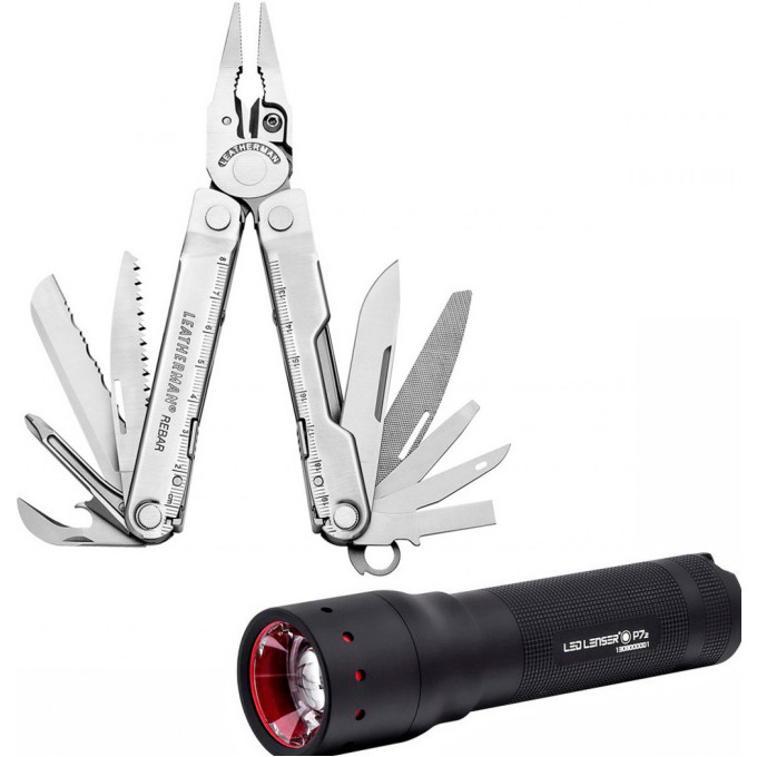 Мультитул LEATHERMAN REBAR 1205 + LED LENSER P7.2